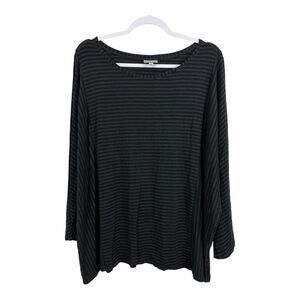 Niche Nilgun Derman Boxy River Top Size XXL Black Shadow Stripe Cotton Blend